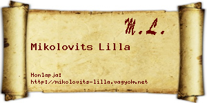 Mikolovits Lilla névjegykártya